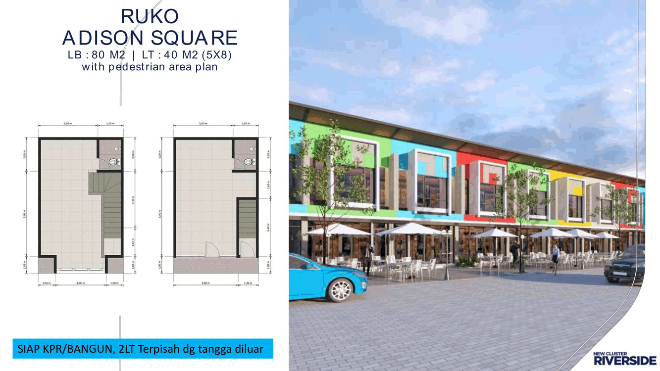 Jual Ruko Sidoarjo Riverside Tipe Adison Square