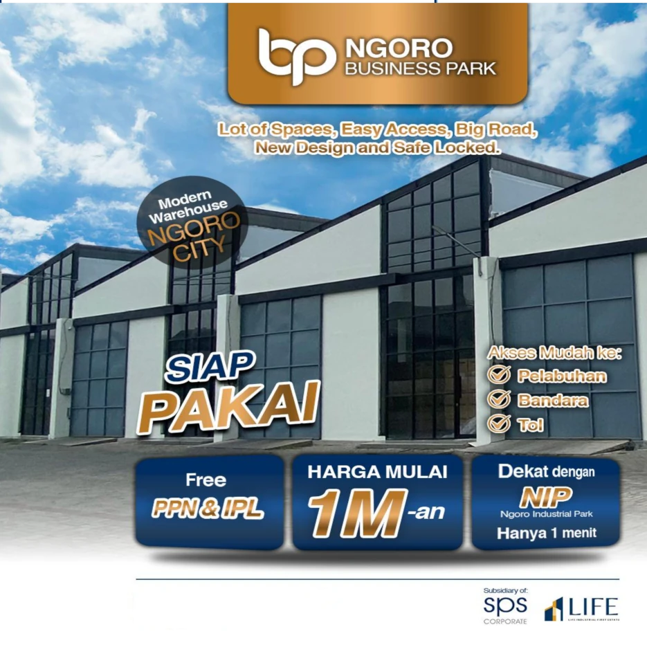 Jual Gudang Ngoro, Ngoro Mojokerto Jawa Timur, Harga murah dan terjangkau, Harga Gudang Mulai 1,0 M-an