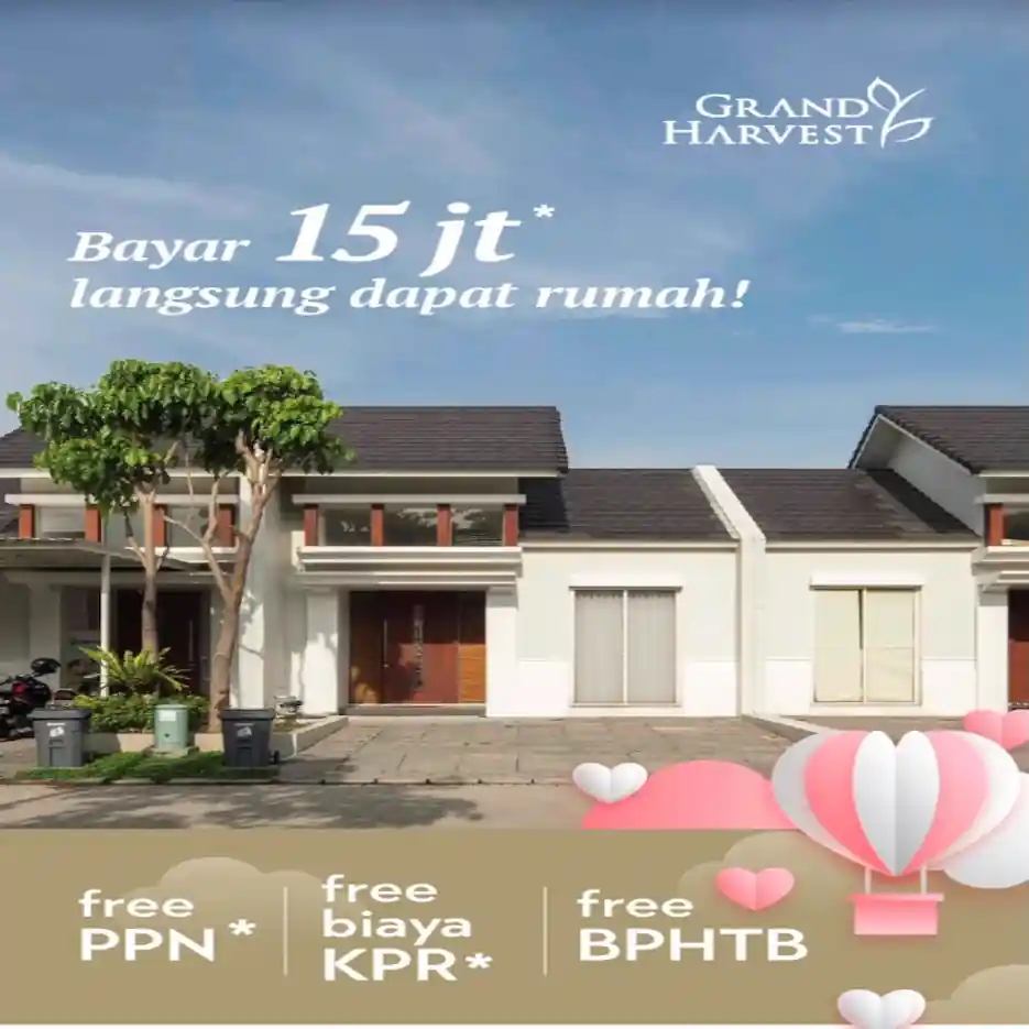 promo Rumah grand Harvest Surabaya promo Rp15jt langsung dapat rumah