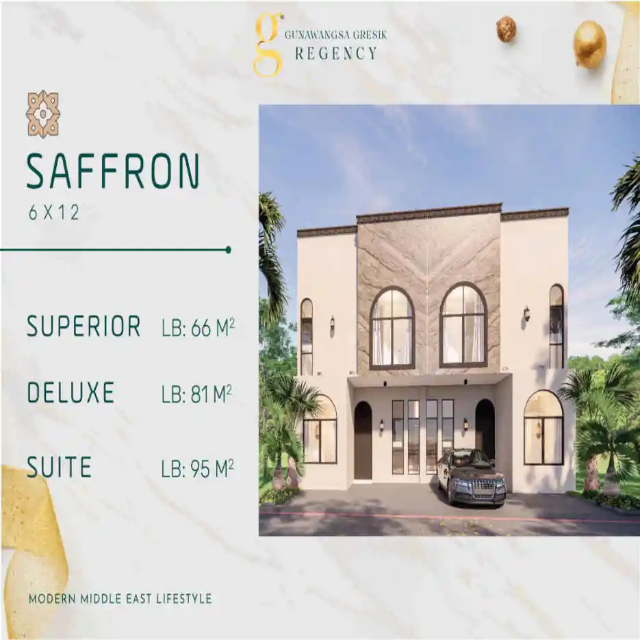 Jual Rumah Gunawangsa Gresik Regency Tipe Saffron