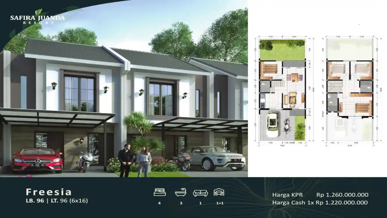 Dijual Rumah di Perumahan Safira Juanda Resort tipe fresia