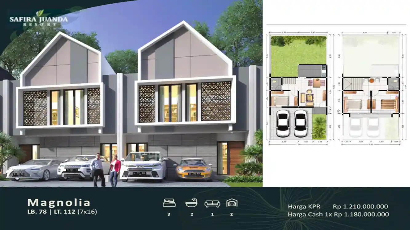 Dijual Rumah di Perumahan Safira Juanda Resort tipe magnolia