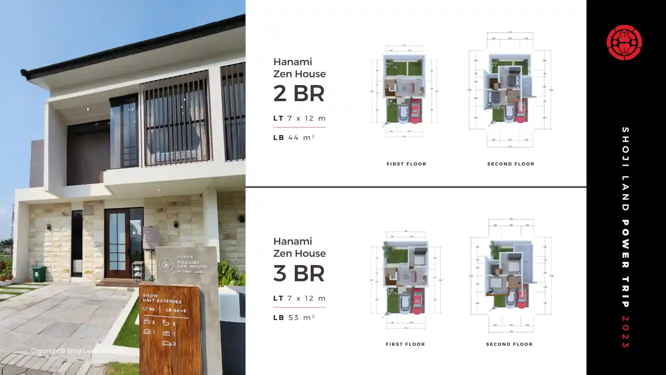 Dijual Perumahan Shoji Land zen house, 2 lantai dengan pilihan 2 kamar tidur atau 3 kamar tidur