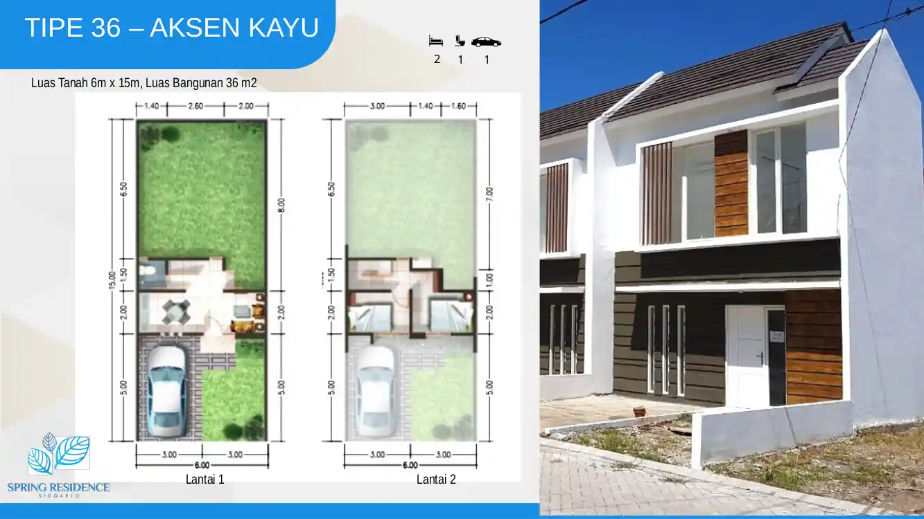 Dijual Rumah di Perumahan Spring Residence Tipe 36-kayut